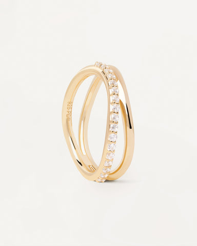 PDPAOLA Gold Twister Ring - Size 14