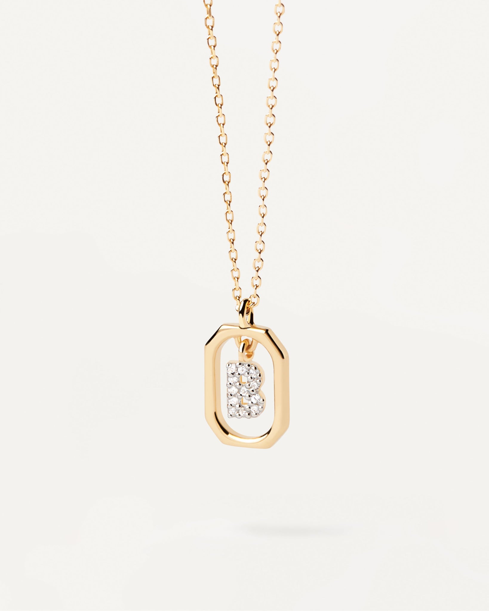 PDPAOLA Gold Mini Letter B Necklace