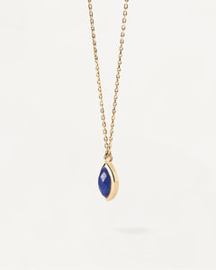 PDPAOLA Gold Lapis Lazuli Gemstone Nomad Necklace