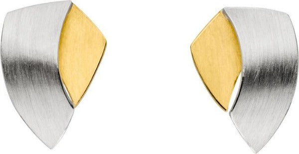 Geometric Leaf Stud Earrings