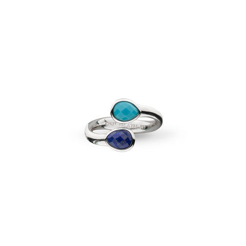 Kit Heath Coast Pebble Azure Gemstone Open Crossover Ring