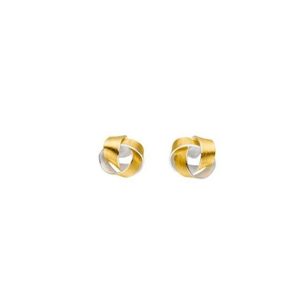 'Galactic Ribbon' Silver & 22ct Gold Stud Earrings