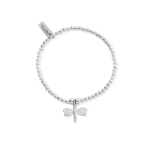 ChloBo Silver Cute Dragonfly Charm Bracelet