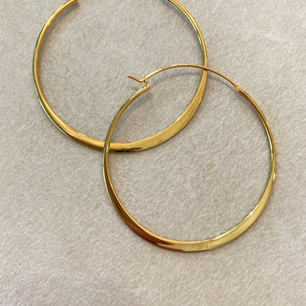 18ct Gold Plated Large Creole Hoops