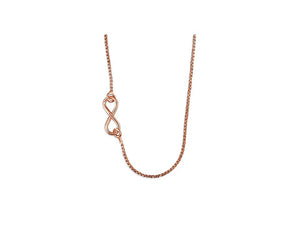 Rose Gold Plated Side Infinity Necklace