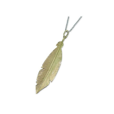 Sterling Silver Medium Feather Necklace