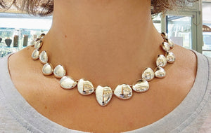 Silver Polished Pebble Necklace