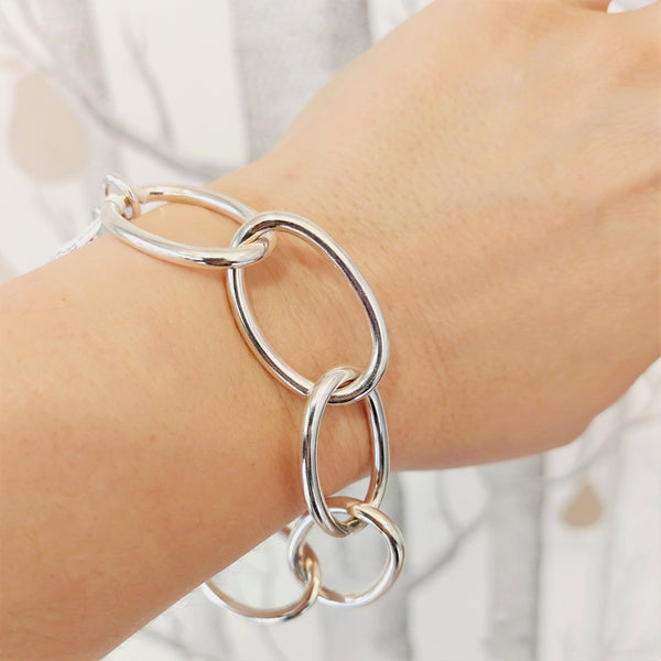 Large 3mm Wire Ovals Bracelet