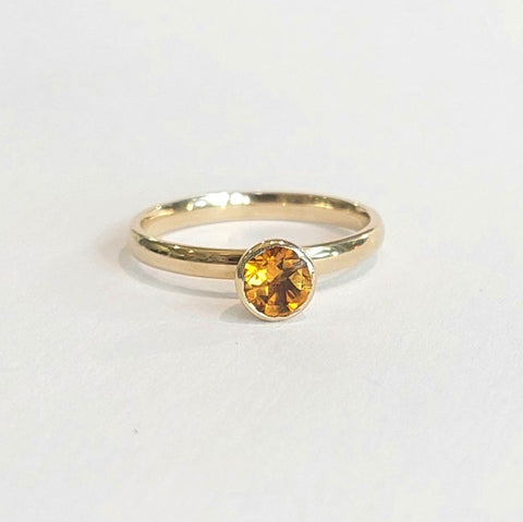 9ct Yellow Gold 5mm Golden Citrine Court Ring