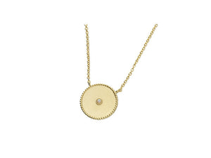 18ct Gold Plated Opal Disc Necklace