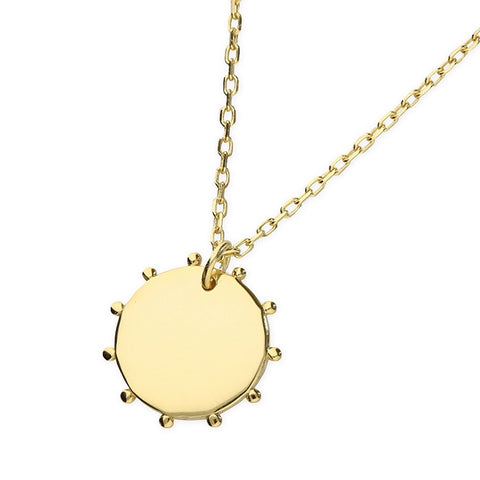 18ct Gold Plated small Bead Disc Necklace