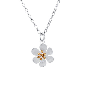 Silver Water Lily Necklace