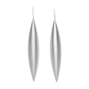 Brushed Silver Torpedo Earrings