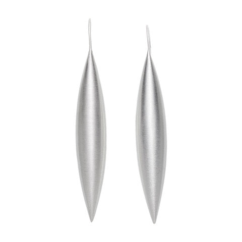 Brushed Silver Torpedo Earrings