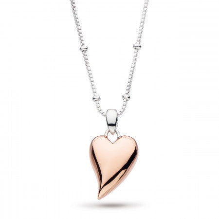 Kit Heath 18ct Rose Gold Desire Lust Heart Ball Chain Necklace