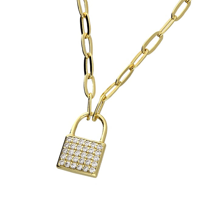Padlock Necklace, 18ct Gold Plated