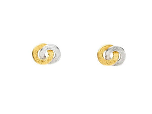Silver & Gold Interlocking Loop Earrings