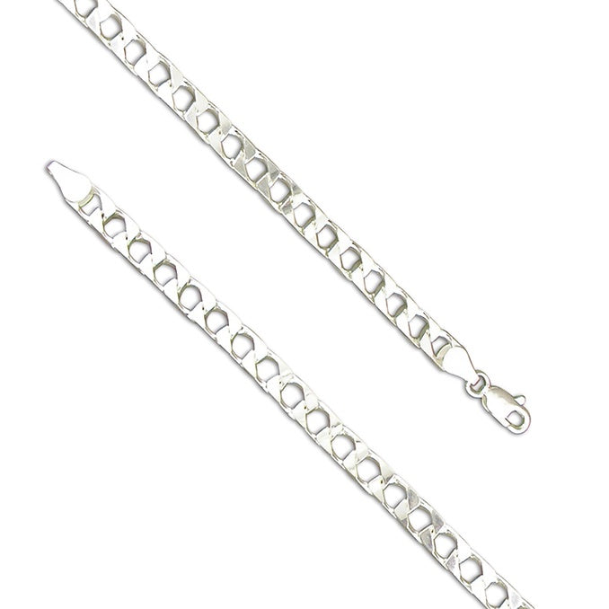 Square Curb Chain - Sterling Silver