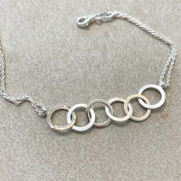 Sterling Silver Circle Link Chain Bracelet