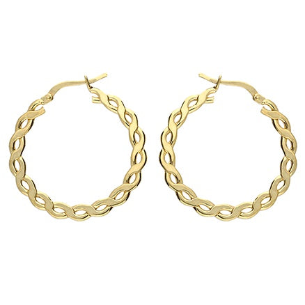18ct Gold Plated Flat Chain Link Hoops