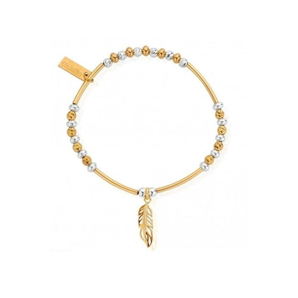 ChloBo Gold & Silver Sparkle Filigree Feather