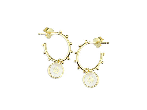 Sterling Silver & 18ct Gold Plated Pearl Earrings