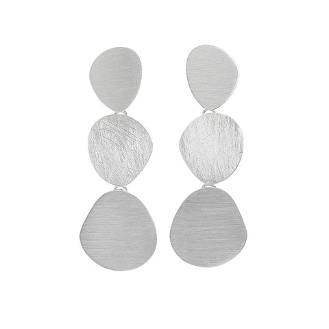 Silver Pebble Earrings