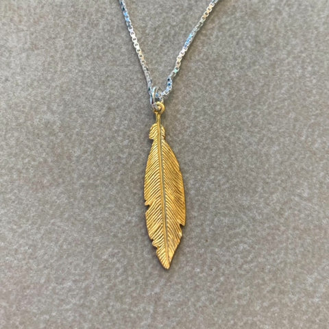18ct Gold Plated Feather Necklace