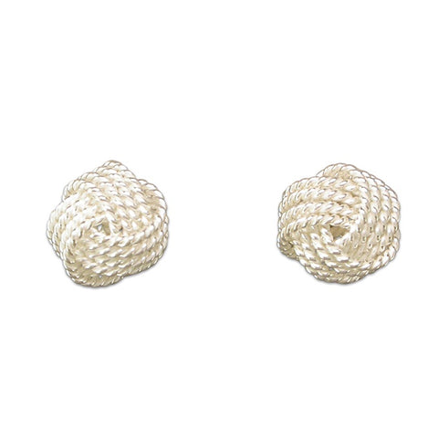 Sterling Silver Twisted Woolmark Studs