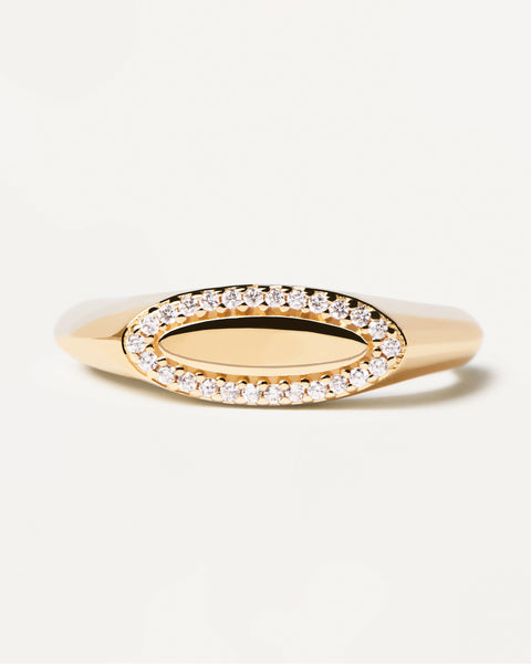 PDPAOLA Gold Lace Stamp Ring