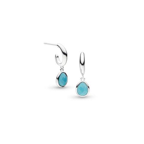 Kit Heath Coast Pebble Azure Gemstone Hoop Drop Earrings