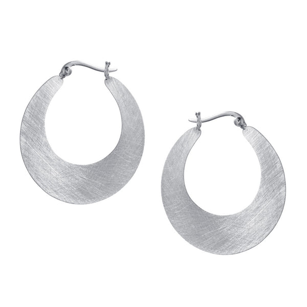 Silver Cresent Hoop Earrings