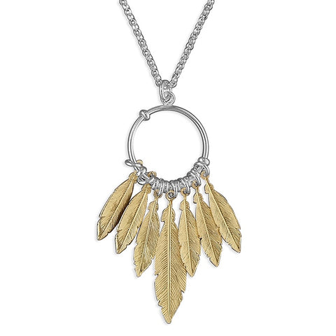 18ct Gold Plated Feather Dreamcatcher Necklace