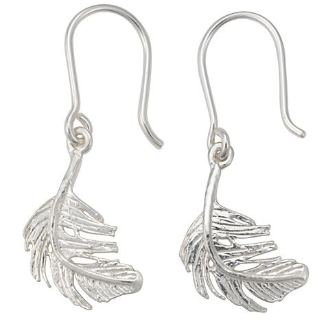 Alex Monroe Silver Little Feather Hook Earrings - TFE2/S