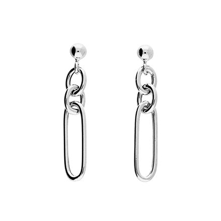 Sterling Silver Oval Link Drop Studs
