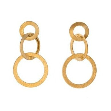Brushed Gold Graduated Circles Earrings