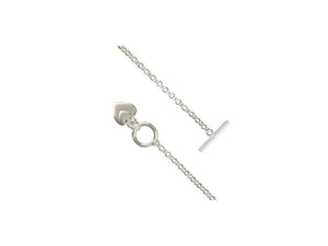 Sterling Silver 2 Mini Heart T-Bar Necklace