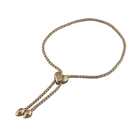 Rose Gold Plated Heart Slider Bracelet