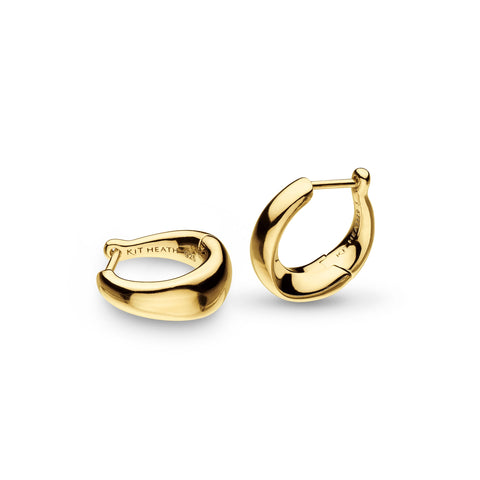 Kit Heath 18ct Gold Plated Bevel Hinged Hoops