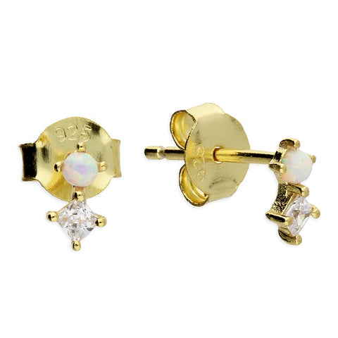 Gold Dinky Opal Studs