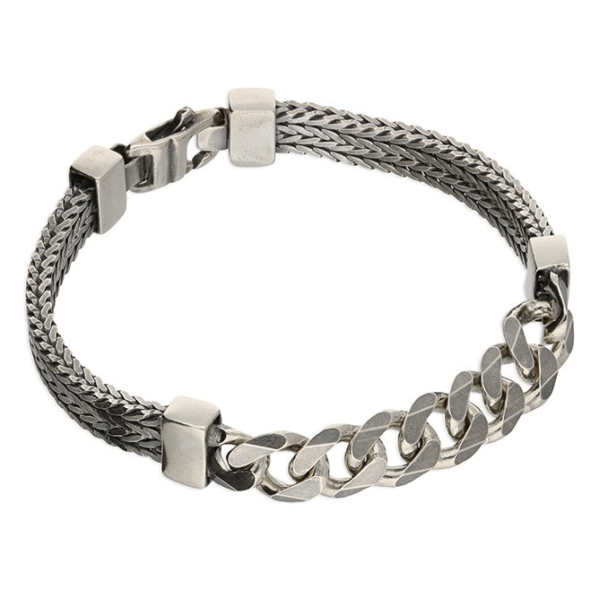 Mixed Texture Sterling Silver Bracelet