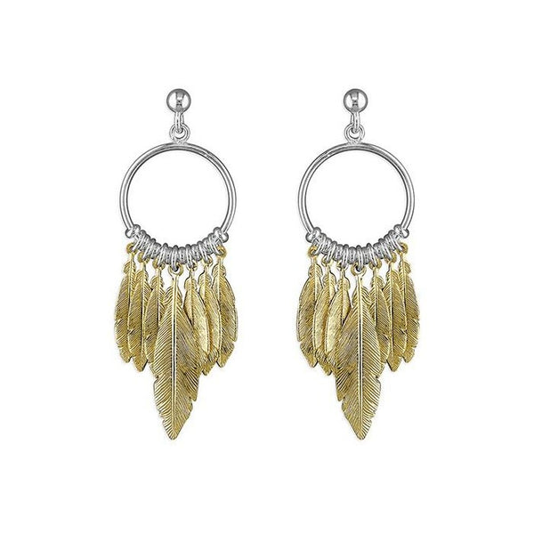 18ct Gold Plated Feather Earrings