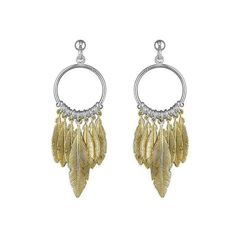 18ct Gold Plated Feather Earrings