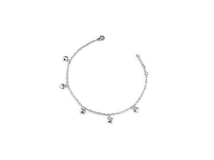 Sterling Silver Multi Heart Charm Anklet
