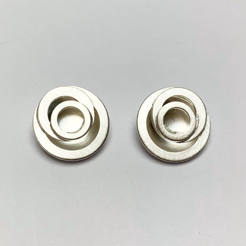 Brushed Silver Mackintosh Rose Ear Studs Earrings