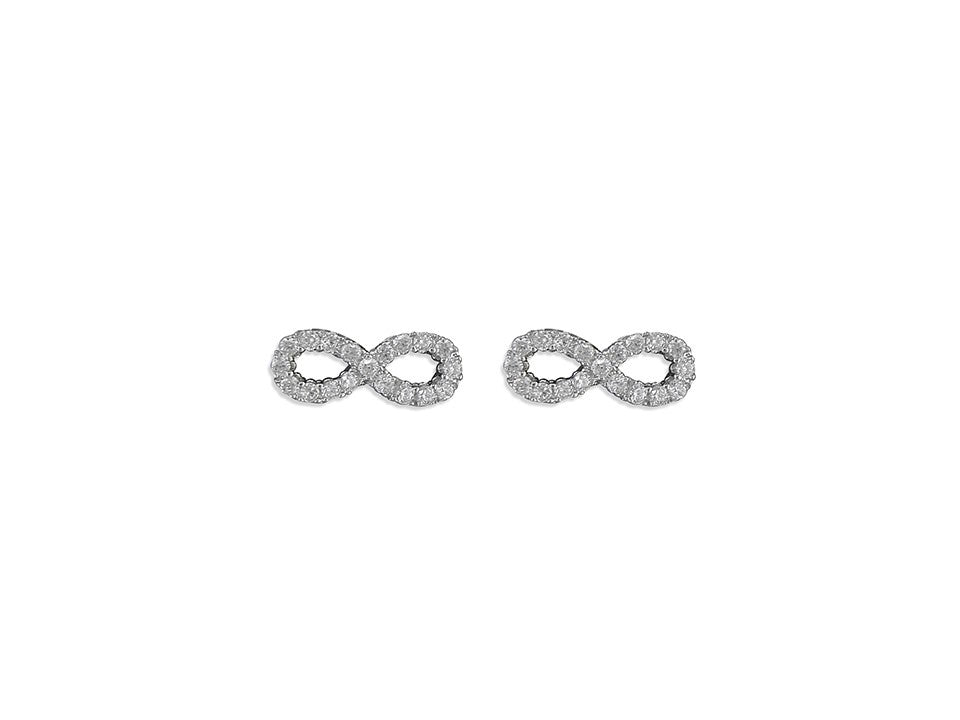 Sterling Silver Small Diamante Infinity Stud