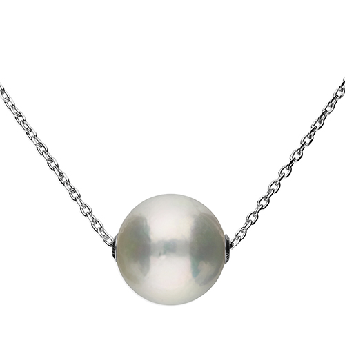 Sterling Silver Large Freshwater Pearl on Chain Necklace
