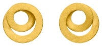 Brushed Gold Swirl Stud Earring