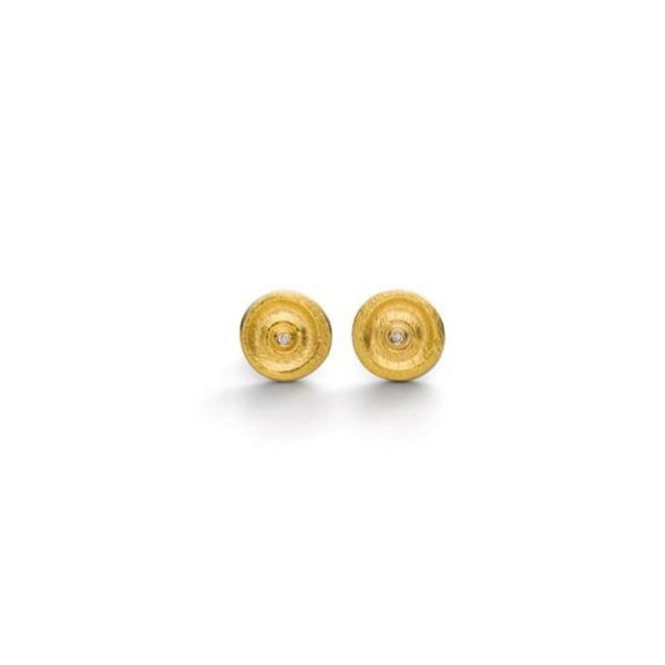 Silver & Gold Stud Earrings with 0.012ct diamond