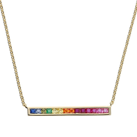 18ct Gold Plated Rainbow Bar Necklace